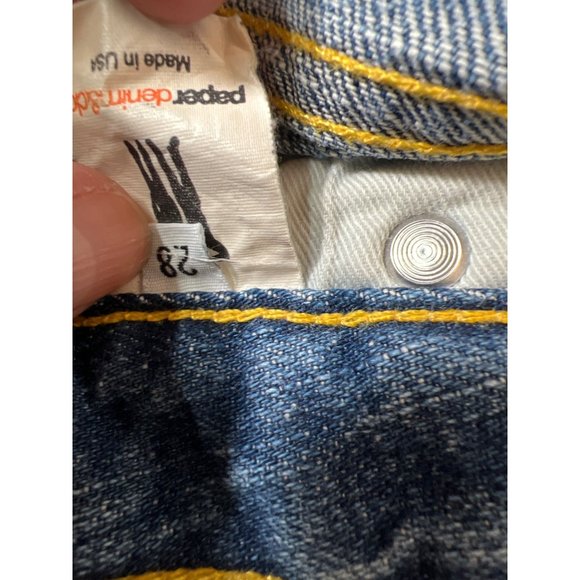 Paper Denim & Cloth Distressed Washed Blue Flare Jeans - Picture 5 of 5